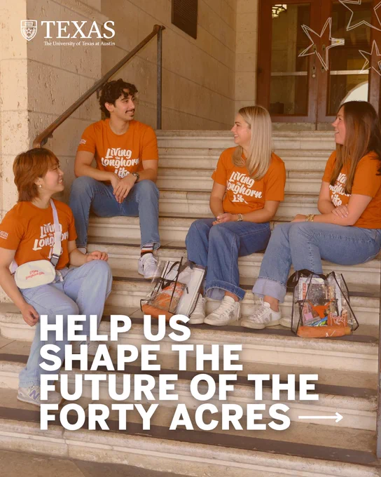 Students on UT campus talking.