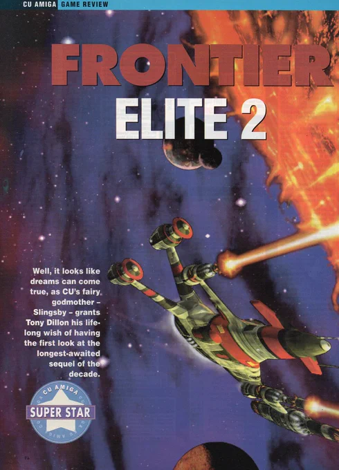 First page of the CU Amiga magazine review of Frontier Elite 2 (November 1993).