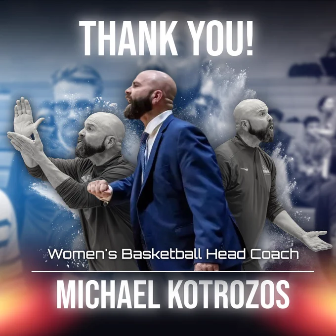 The Baruch College Athletic Department would like to thank Michael Kotrozos for all his hard work and dedication in his eight years leading the women's basketball program.

His impact has extended far beyond the court, as he has mentored countless young women, fostered a culture of excellence, and represented the Bearcat community with pride. Thank you Coach K. Best of luck in your future endeavors!