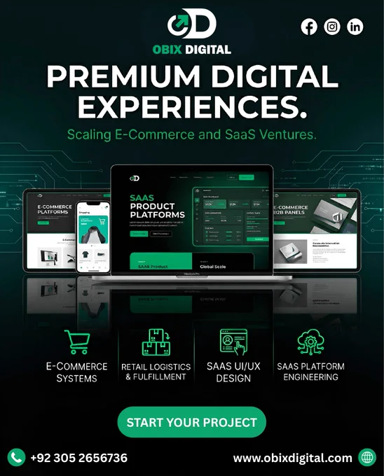 Premium SaaS and e-commerce digital solutions by Obix Digital