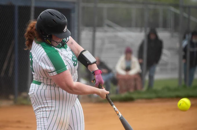 Skipjack at bat connecting with a low pitch