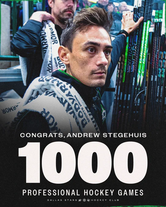 Congrats to Assistant Equipment Manager Andrew Stegehuis on working his 1000th career professional hockey game!