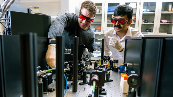 Sean Sullivan and Manish Singh at Argonne National Lab.