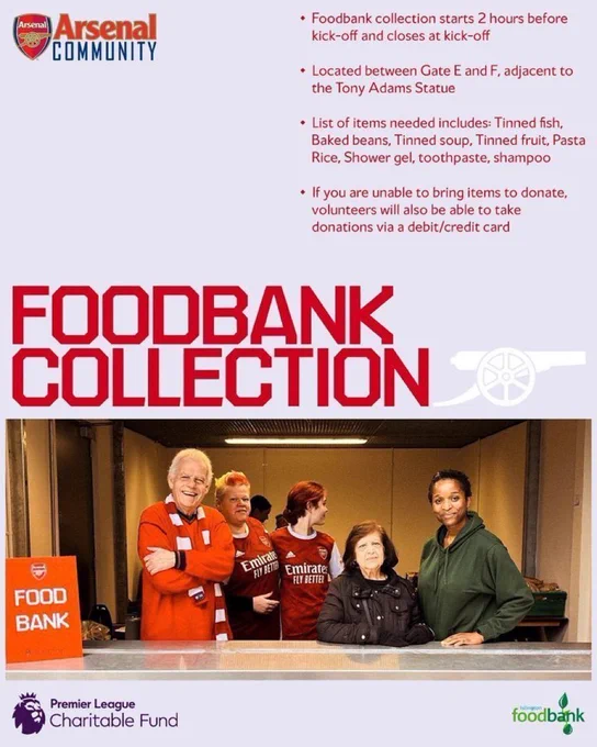 Volunteers at the Arsenal Matchday Foodbank