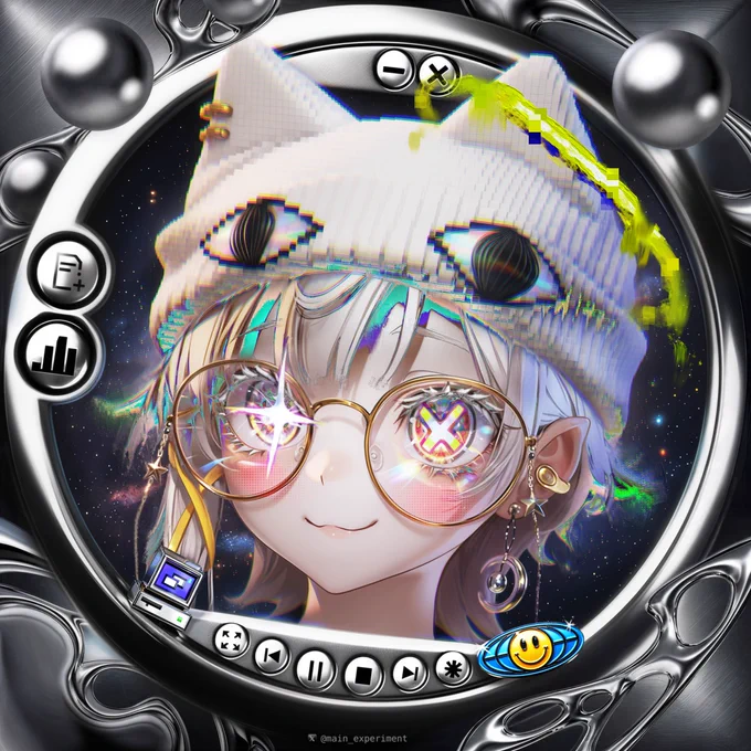 original art for pfp, mixed media, draw, 3d, digital image processing, ai processing