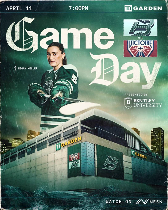 Boston Fleet game day at TD Garden. Graphic featuring Megan Keller.