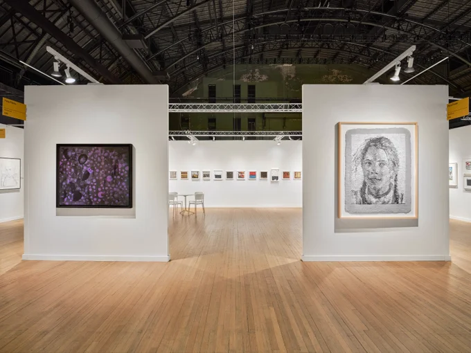 Installation view, IFPDA Print Fair, Pace Prints, 2026. Photo: Garrett Carroll