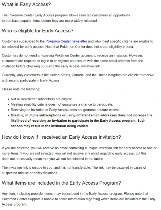 Pokemon Center Early Access