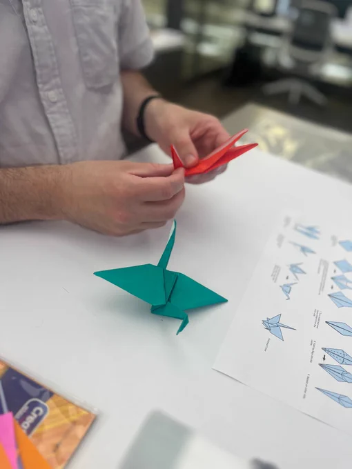 Origami made by UCO Students at the Innovation Studio Open House. 