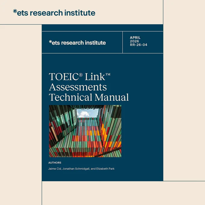 Cover for the TOEIC Link Assessments Technical Manual.
