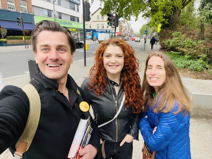 Cllr Willis, Cllr Flack and Cllr Wilson on their way to Carter’s Estate West Barnes Lane