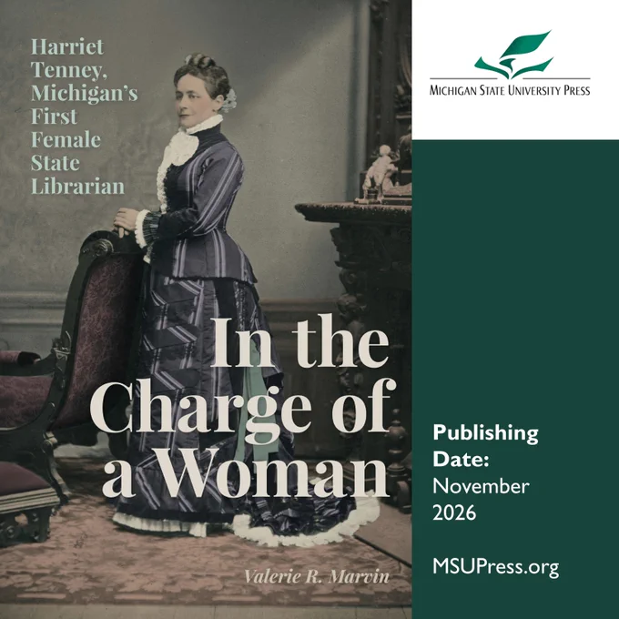 Cover image of book with period image of Harriet Tenney in a photography studio.