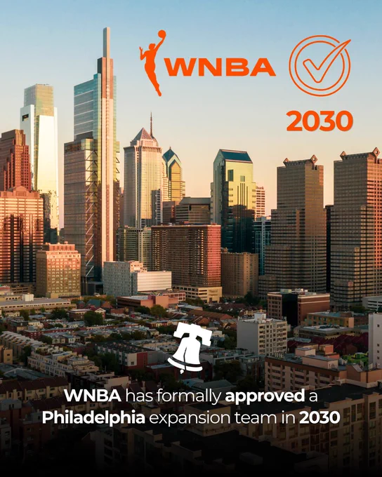 WNBA approves a Philadelphia expansion team is coming in 2030.