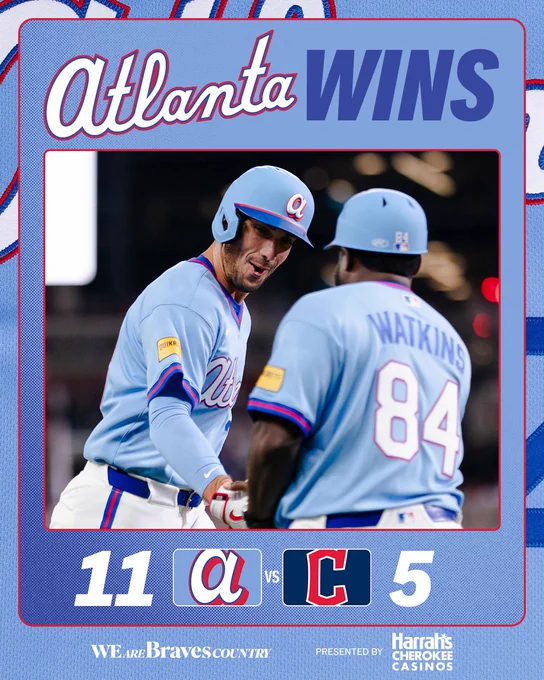 Final: Braves 11, Guardians 5.