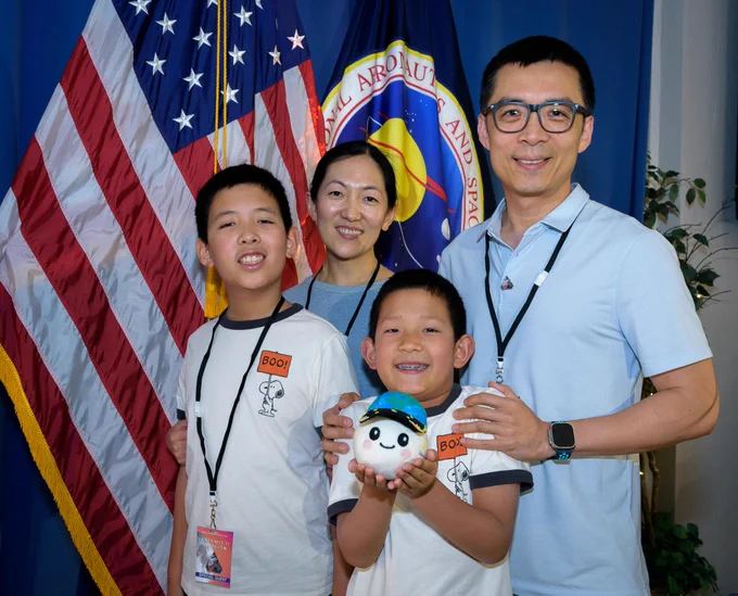 Lucas Ye and his family at Ames watched the Artemis II crew return back to Earth after successfully flying around the Moon.