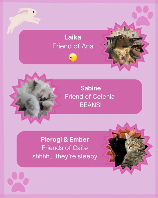 National Pet Day poster 3

Poster showcasing Grainger pets Laika, Sabine, and Pierogi and Ember. 