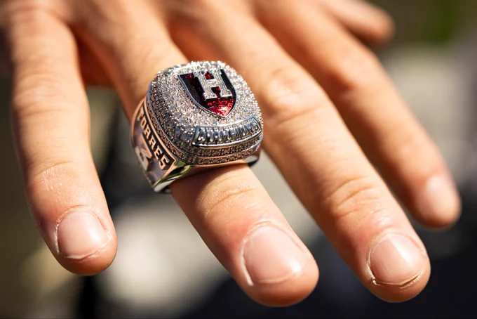 Harvard football at ring ceremony