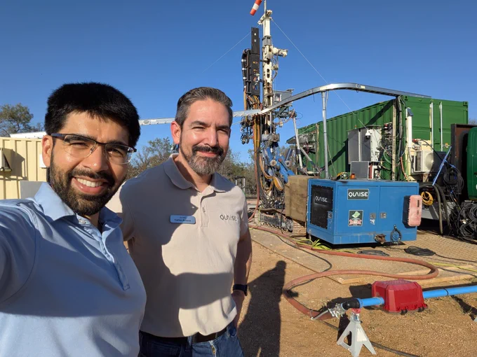Carlos and Kunal at Quaise's Demo Site in Marble Falls, TX