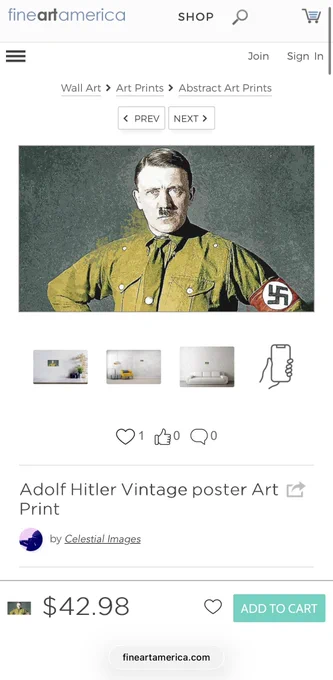Artistic print of Adolf Hitler