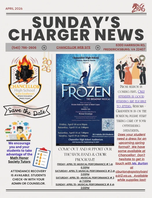 Frozen Opening Night, Ag Expo, Faculty Spirit Night, Military Spirit Week
