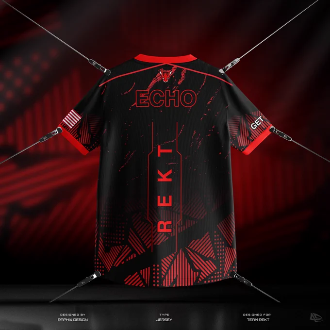 VR Apparel, Esports Jersey, Team REKT, Sublimation, 3D Mockup, Raphix Design.