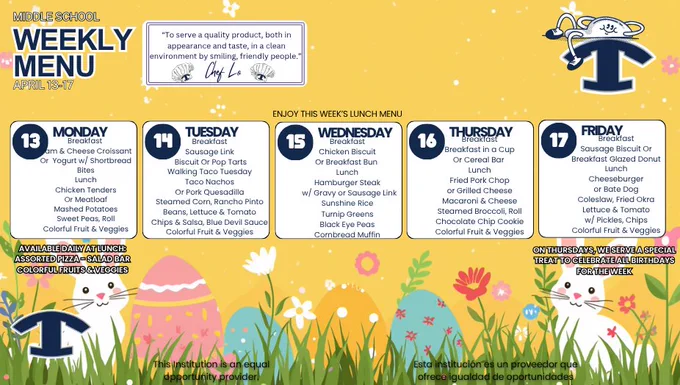 WEEKLY MENU