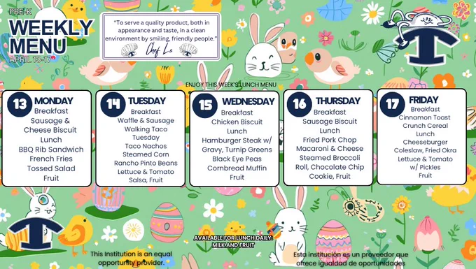 WEEKLY MENU