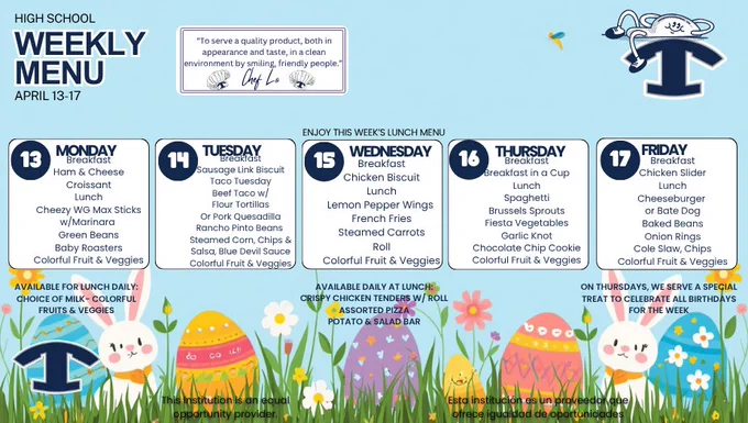 WEEKLY MENU