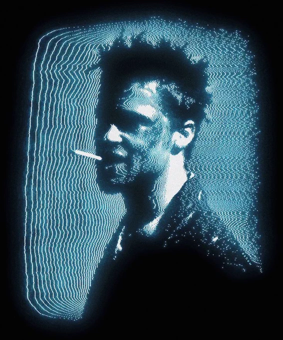 tyler durden dark blue pfp, brad pitt, fight club, the narrator, tyler durden, photograph