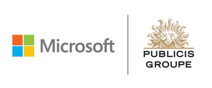 Microsoft logo line and then the Publicis logo