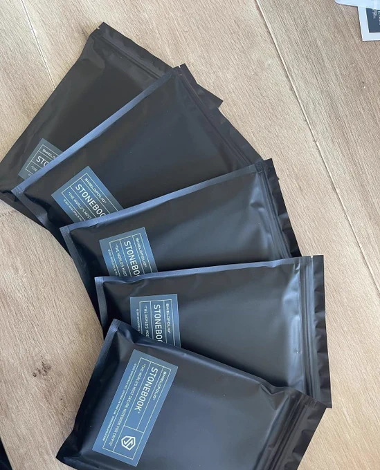 Seed phrase storage stonebooks packaged and ready to get shipped.