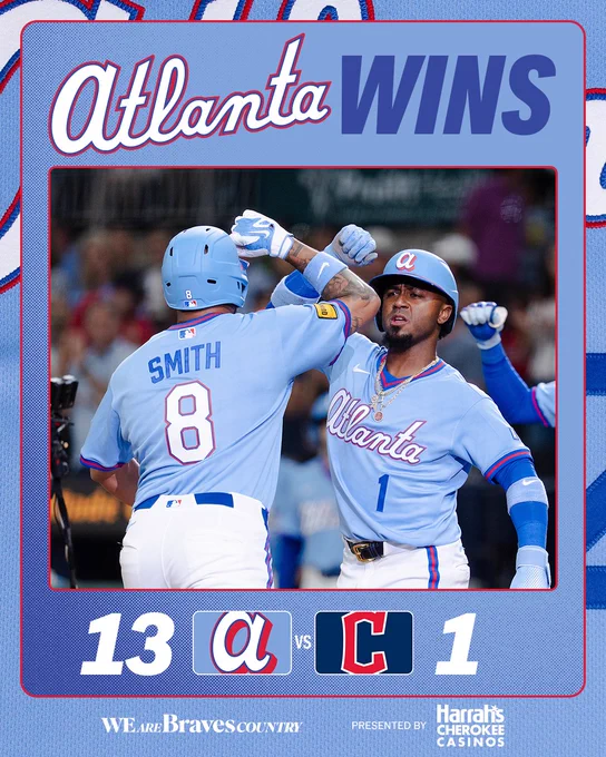 Final: Braves 13, Guardians 1. 