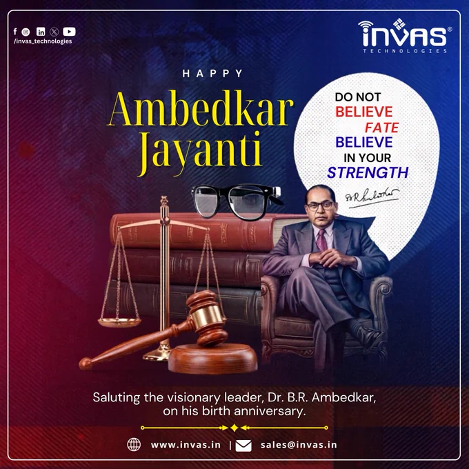 Saluting the visionary leader, Dr. B.R. Ambedkar, on his birth anniversary.
.
.


#AmbedkarJayanti #ambedkar #brambedkarquotesDR #brambedkarjayanti 
#ambedkarjayanti #india #indianconstitionsupreme #india #drbrambedkar  #invastech #invastechnologies #invastechnologiespvtltd 