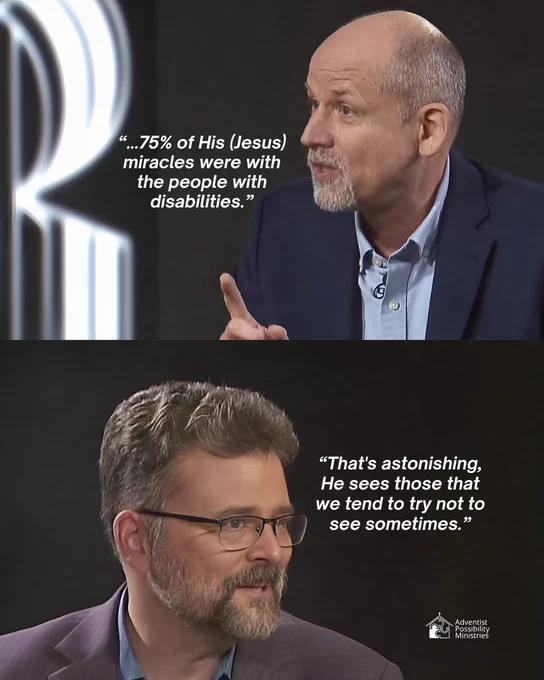 A video interview highlights how often Jesus noticed and cared for people with disabilities. One speaker says that 75% of Jesus’ miracles involved people with disabilities, while the other reflects that Jesus sees the people society often overlooks.