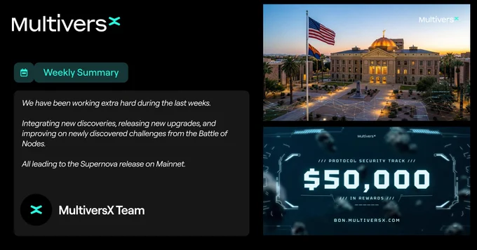 Arizona's state capital building with palm trees and an American flag, alongside details about a $50,000 reward for protocol security.
