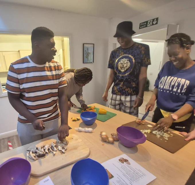 Chopping up food for a healthy meal