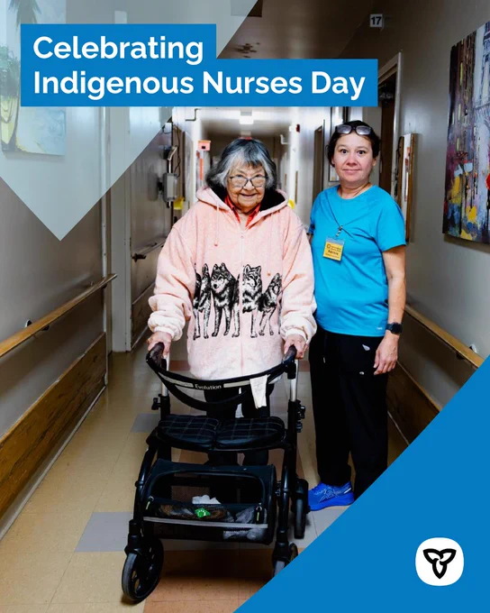 Various photos of residents and staff at the Wiikwemkoong Nursing Home in Manitoulin Island.