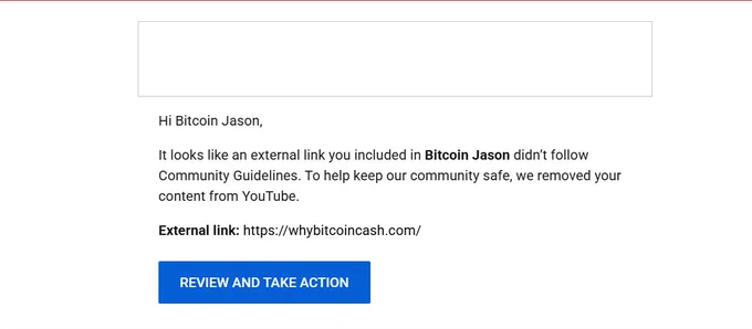 YouTube alerted me to a defunct website address