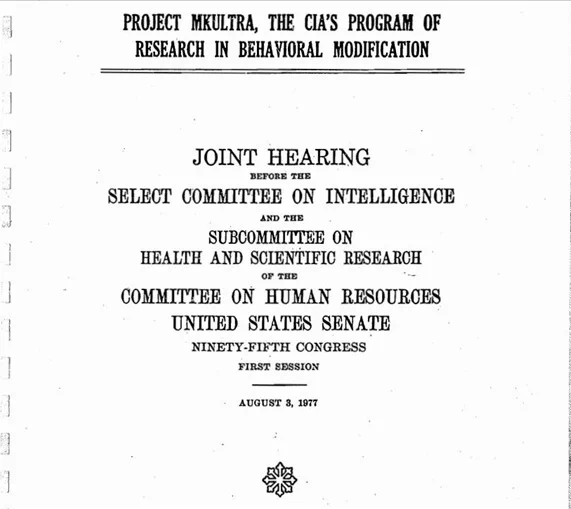  Documento oficial desclassificado do MKUltra