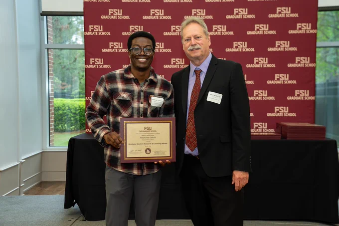 Ifeoluwa Peter Oyekunle (FSU Department of Chemistry and Biochemistry) is one of three to receive a Research and Creativity Award.