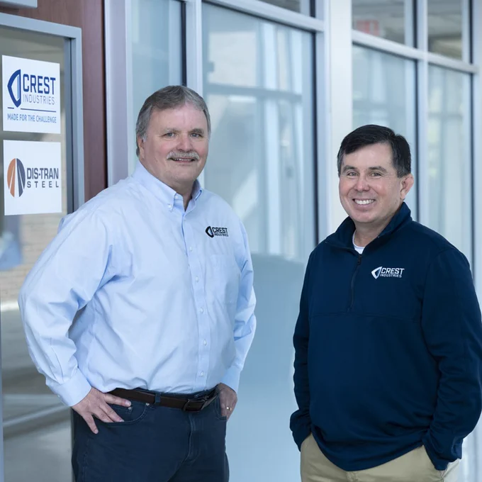 From left to right, James Evans, chief information and systems officer, and Paul Bordelon, chief financial officer at Crest Industries