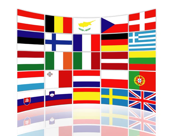 graphic of colorful world flags