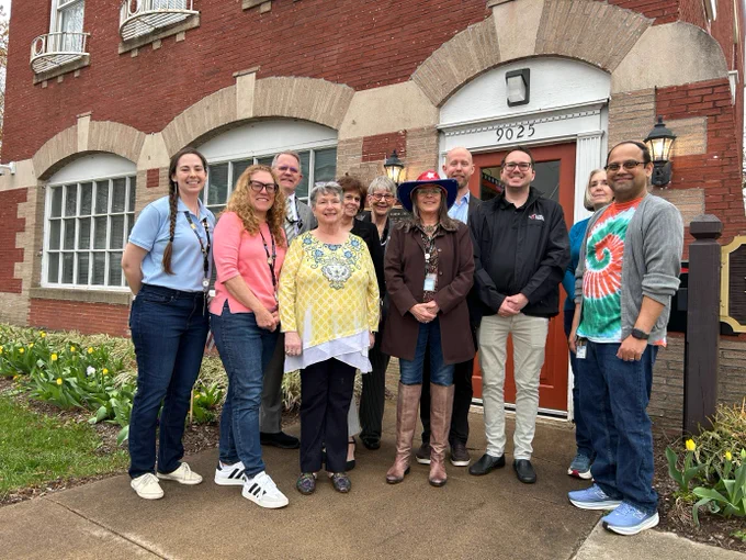 Commissioner Steven Koski and elections staff from Manassas City in front of the registrar's office building.