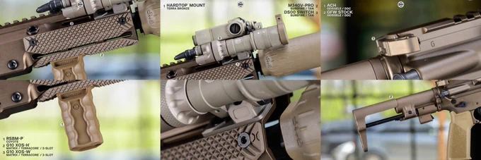 RailScales RSBM-P Polymer M-LOK VFG, G10 XOS-H & XOS-W M-LOK Scales (Matrix, TerraCore, 3-Slot Length), LAO Sling Mount, Hardtop Mount for Scout Light Pro Lights, MonoLift Riser | Geissele 8.0" 300BLK GFW SBR w/ HUXWRX Flow 762Ti Suppressor, Surefire M340V-Pro Scout Light Pro IR Light w/ CSM-07 Switch and Geissele Vampire Scout Throw Lever, Steiner Optics DBAL-I2 Laser, Dura Mag 20rd Bronze Magazine, Sig Sauer Romeo8T RDS & Juliet4 Magnifier, LBT Inc Ultra-Light 2-Point Padded Sling w/ Blue Force Gear ULoop Sling Attachments. 