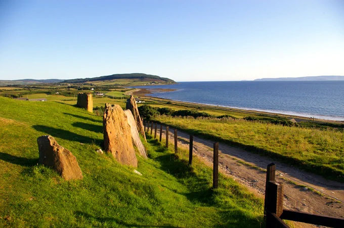 beautiful and mysterious stone circle cairn on the coast of Arran, not far from Machrie Moor