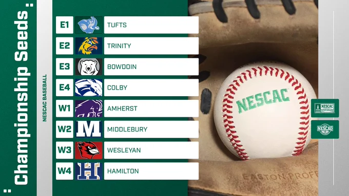 graphic announcing seeds for the nescac baseball championship