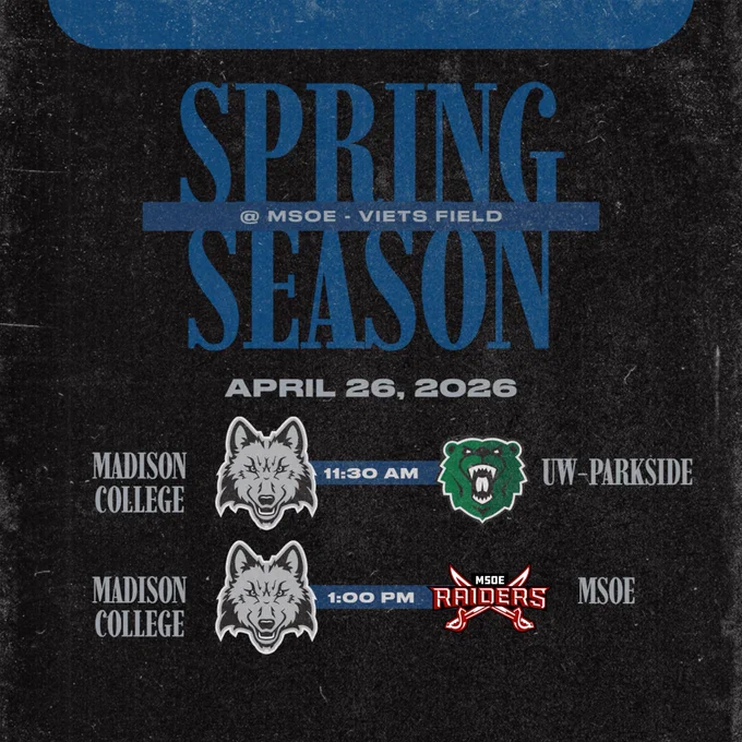 On the road to Milwaukee for two matches against strong programs in Parkside & MSOE. Last chance to see the Pack in action this school year. Support the squad if you can! Up the Pack! 🐺