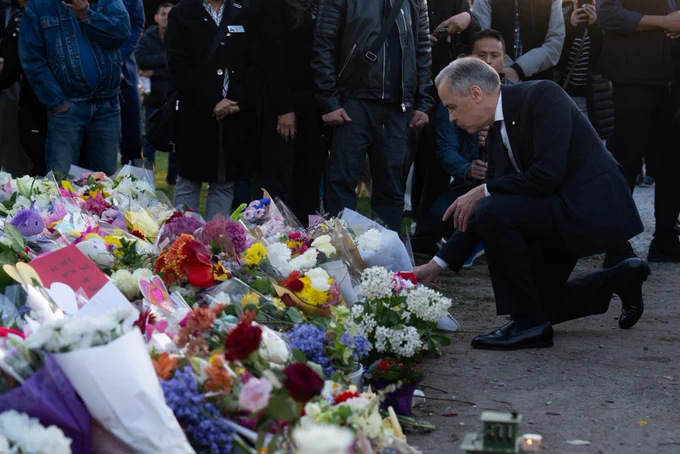 Prime Minister Carney attending the vigil for victims of the Lapu-Lapu Day festival tragedy in Vancouver, British Columbia.