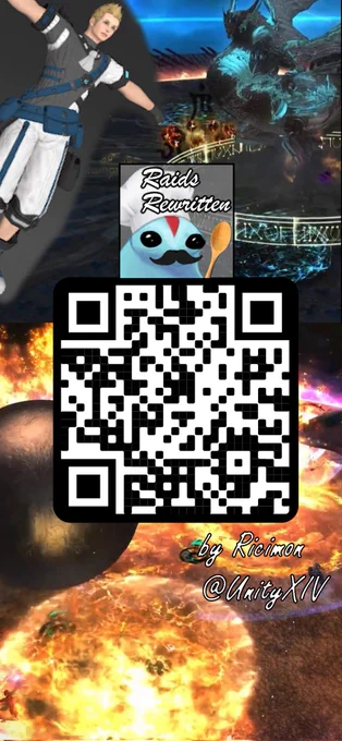 QR code linking to a youtube video of the RaidsRewritten trailer