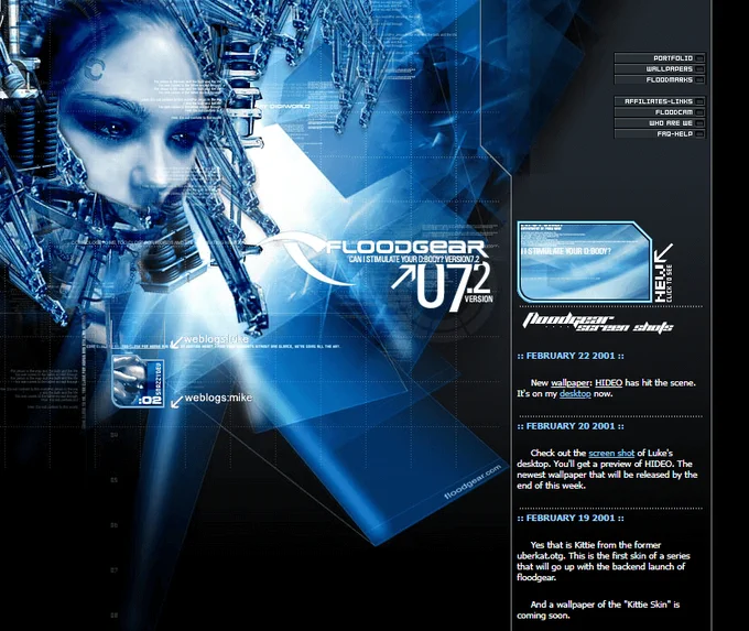 Floodgear website in 2001